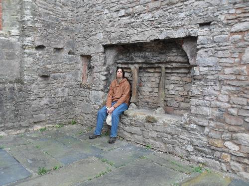 The singer songwriter resting at Denbigh castle
